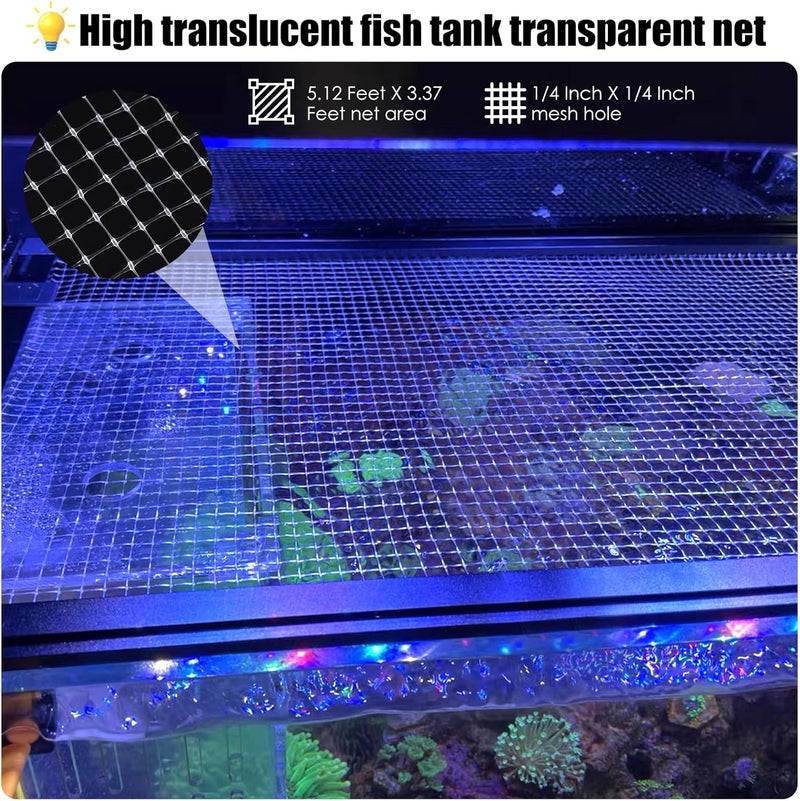 NestBasics Clear Fish Tank mesh Netting Material Aquarium mesh lid Transparent Plastic Aquarium top Cover Screen Hood net(5.12 Feet X 3.37 Feet) - Image 5